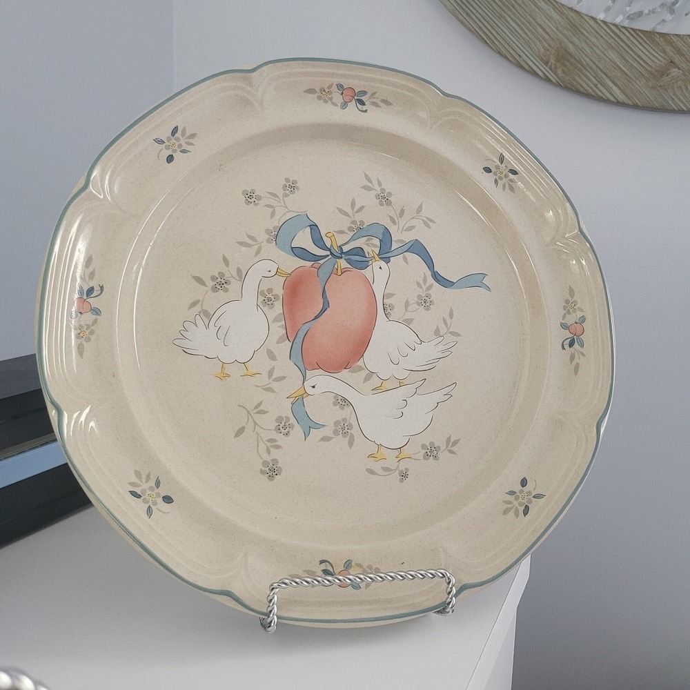 International China Stoneware Dinner Plate Country Geese Whimsical Marmalade